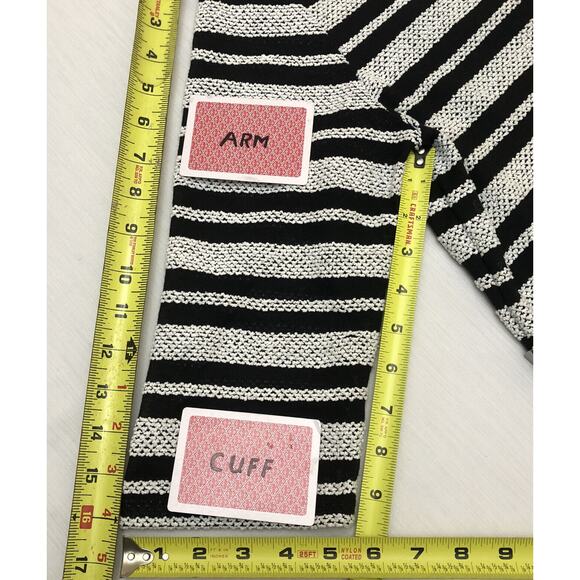 Alfred Dunner Cardigan Womens S Striped Black White Lined Career Open Front Top - Picture 11 of 11